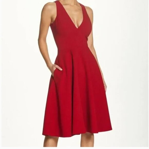 NWT Dress the Population Catalina Dress Garnet Red Sz L Cocktail Sleeveless - Picture 1 of 13